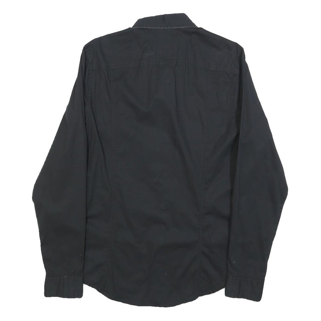 CALVIN KLEIN JEANS Mens Black Shirt M Classic Cotton Blend Long Sleeve Casual