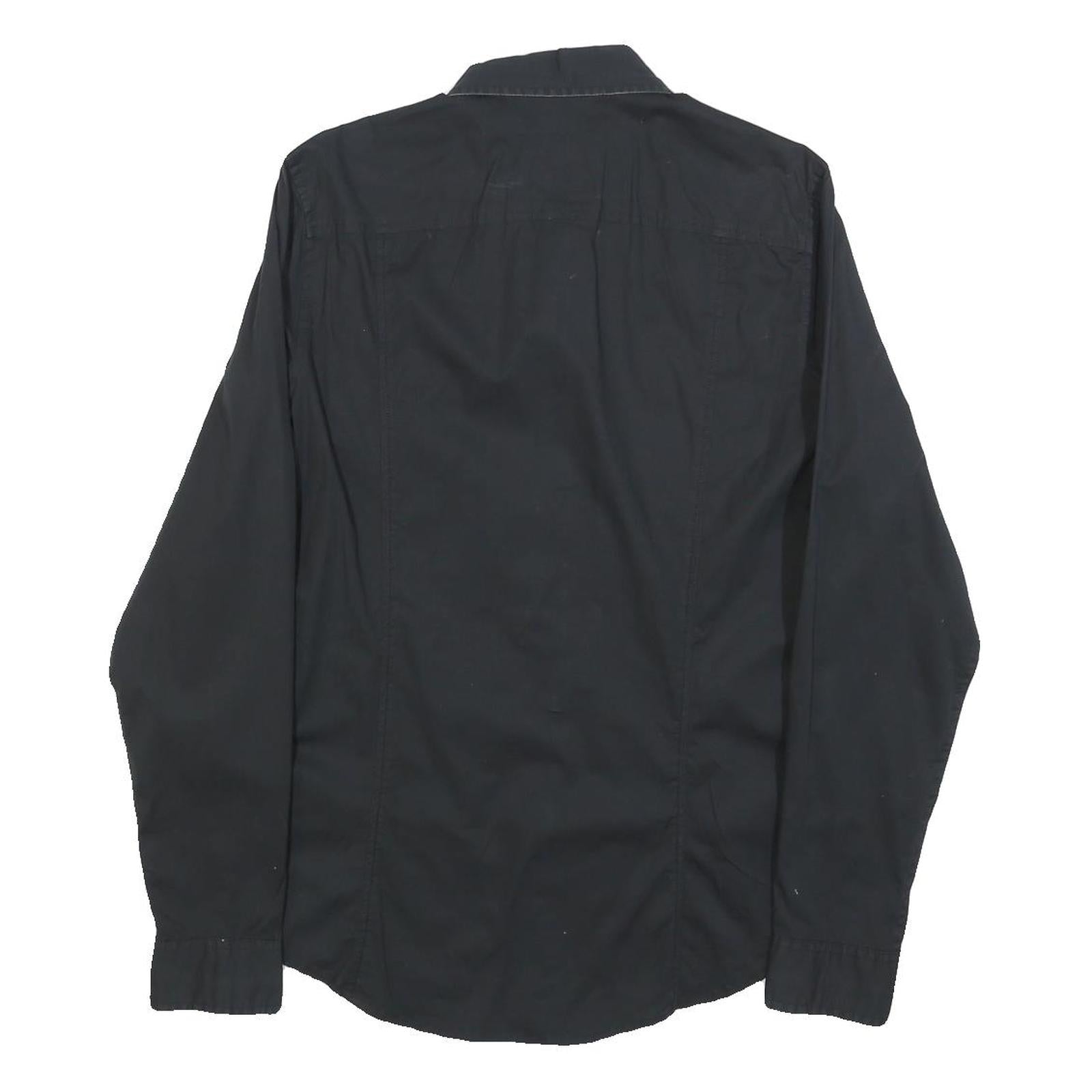 CALVIN KLEIN JEANS Mens Black Shirt M Classic Cotton Blend Long Sleeve Casual