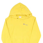 CHAMPION REVERSE WEAVE Womens Yellow Hoodie S Cotton Blend Pullover Sweatshirt