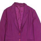 CROSS COUNTRY FASHIONS Womens Purple Wool Classic Jacket L Button Closure