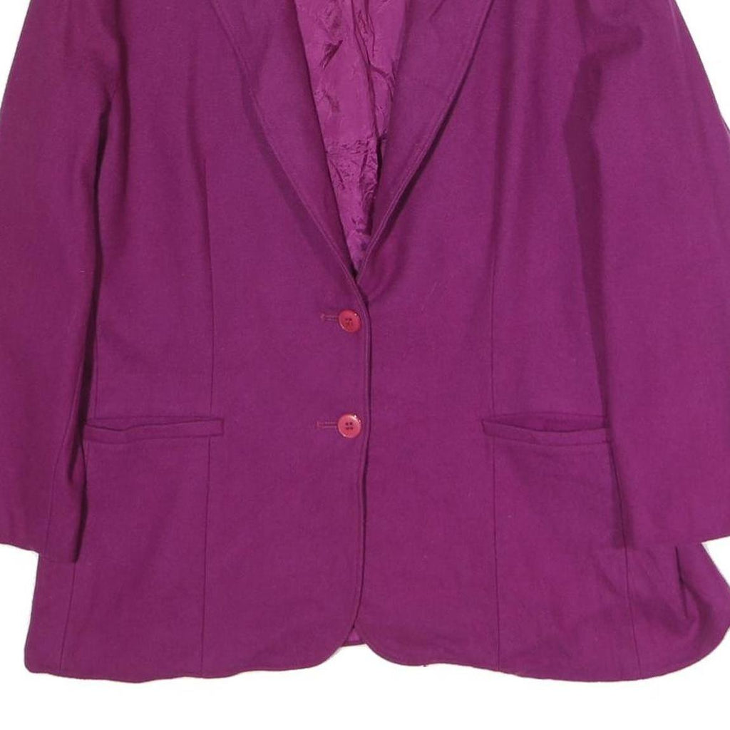 CROSS COUNTRY FASHIONS Womens Purple Wool Classic Jacket L Button Closure