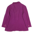CROSS COUNTRY FASHIONS Womens Purple Wool Classic Jacket L Button Closure