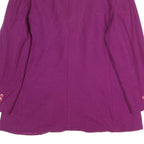 CROSS COUNTRY FASHIONS Womens Purple Wool Classic Jacket L Button Closure