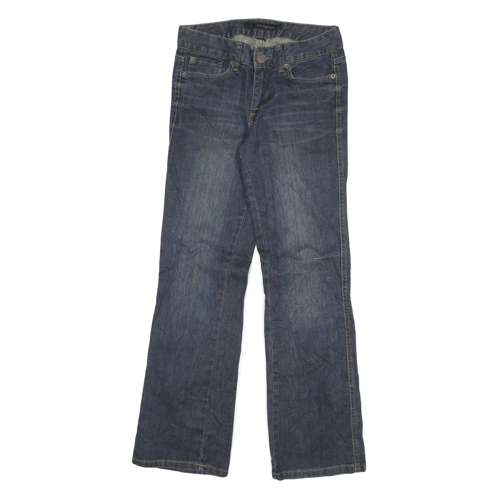 CALVIN KLEIN Womens Regular Fit Blue Denim Jeans W28 L29 Stylish Cotton Blend