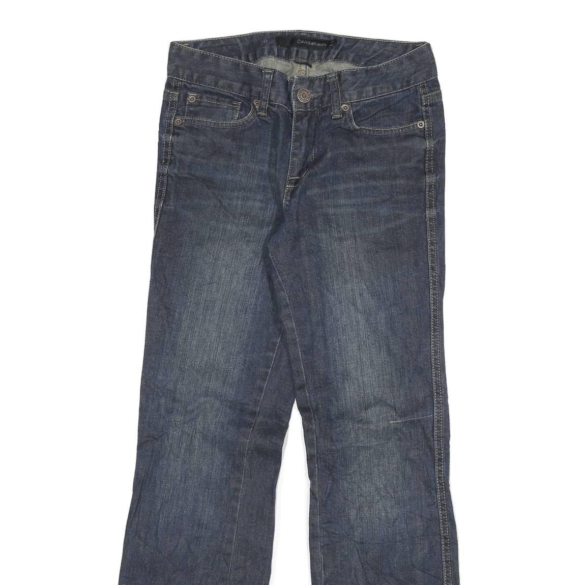 CALVIN KLEIN Womens Regular Fit Blue Denim Jeans W28 L29 Stylish Cotton Blend