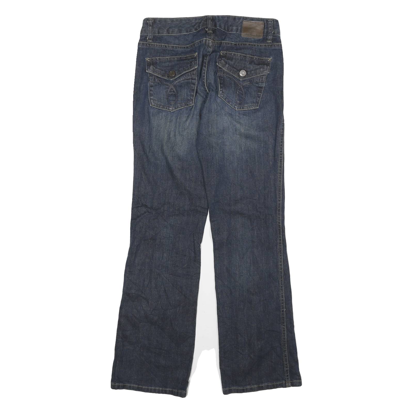 CALVIN KLEIN Womens Regular Fit Blue Denim Jeans W28 L29 Stylish Cotton Blend