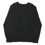 TOMMY HILFIGER Mens Black Plain Cotton Blend V-Neck Regular Jumper L Classic