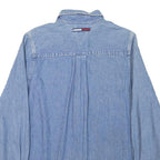TOMMY HILFIGER Womens Blue Denim Shirt M Button Denim Cotton Blend Long Sleeve