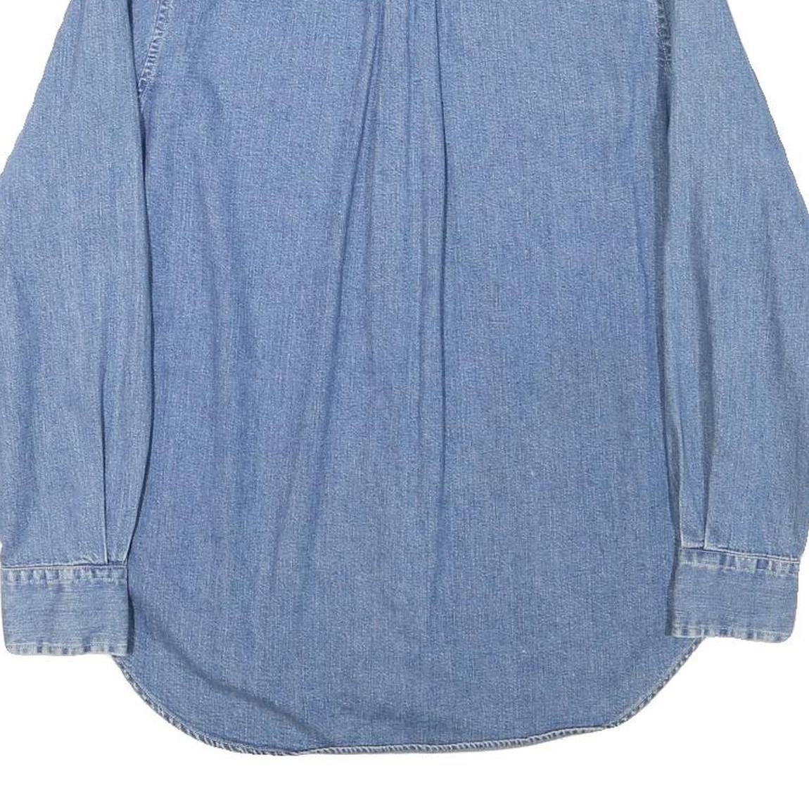 TOMMY HILFIGER Womens Blue Denim Shirt M Button Denim Cotton Blend Long Sleeve