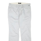 VANS Mens Cotton Blend Light Grey Regular Fit Straight Leg Trousers W38 L34