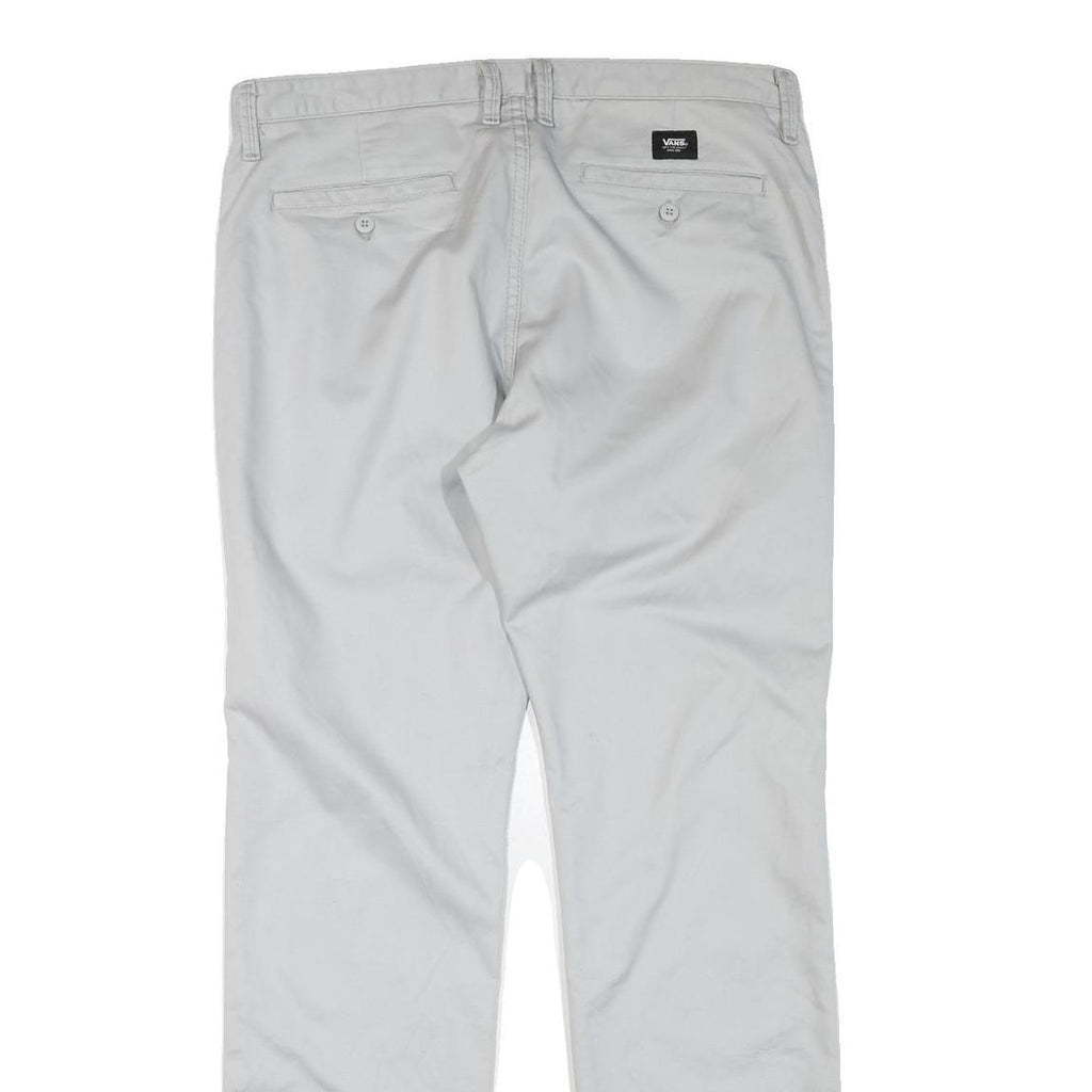 VANS Mens Cotton Blend Light Grey Regular Fit Straight Leg Trousers W38 L34