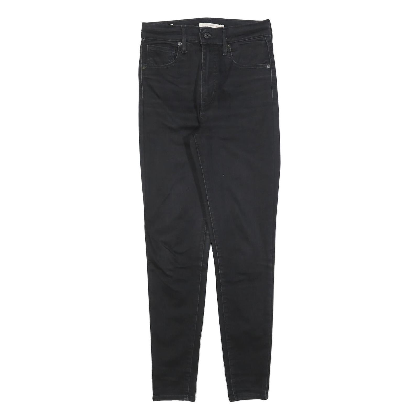 LEVI'S Womens Slim Black Denim Slim Jeans W27 L28 Stylish Cotton Blend Zip
