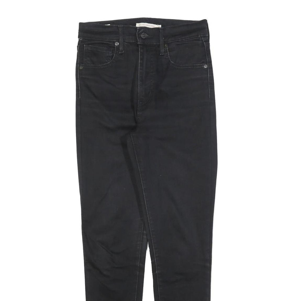 LEVI'S Womens Slim Black Denim Slim Jeans W27 L28 Stylish Cotton Blend Zip