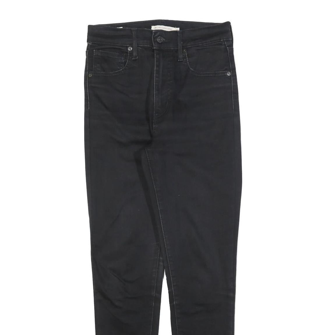 LEVI'S Womens Slim Black Denim Slim Jeans W27 L28 Stylish Cotton Blend Zip