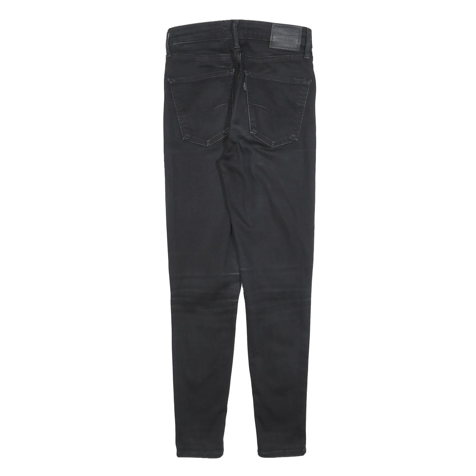 LEVI'S Womens Slim Black Denim Slim Jeans W27 L28 Stylish Cotton Blend Zip