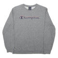 CHAMPION Boys Grey Cotton Blend Sweatshirt Crew Neck 13-14Y Classic Logo