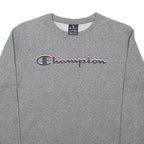 CHAMPION Boys Grey Cotton Blend Sweatshirt Crew Neck 13-14Y Classic Logo