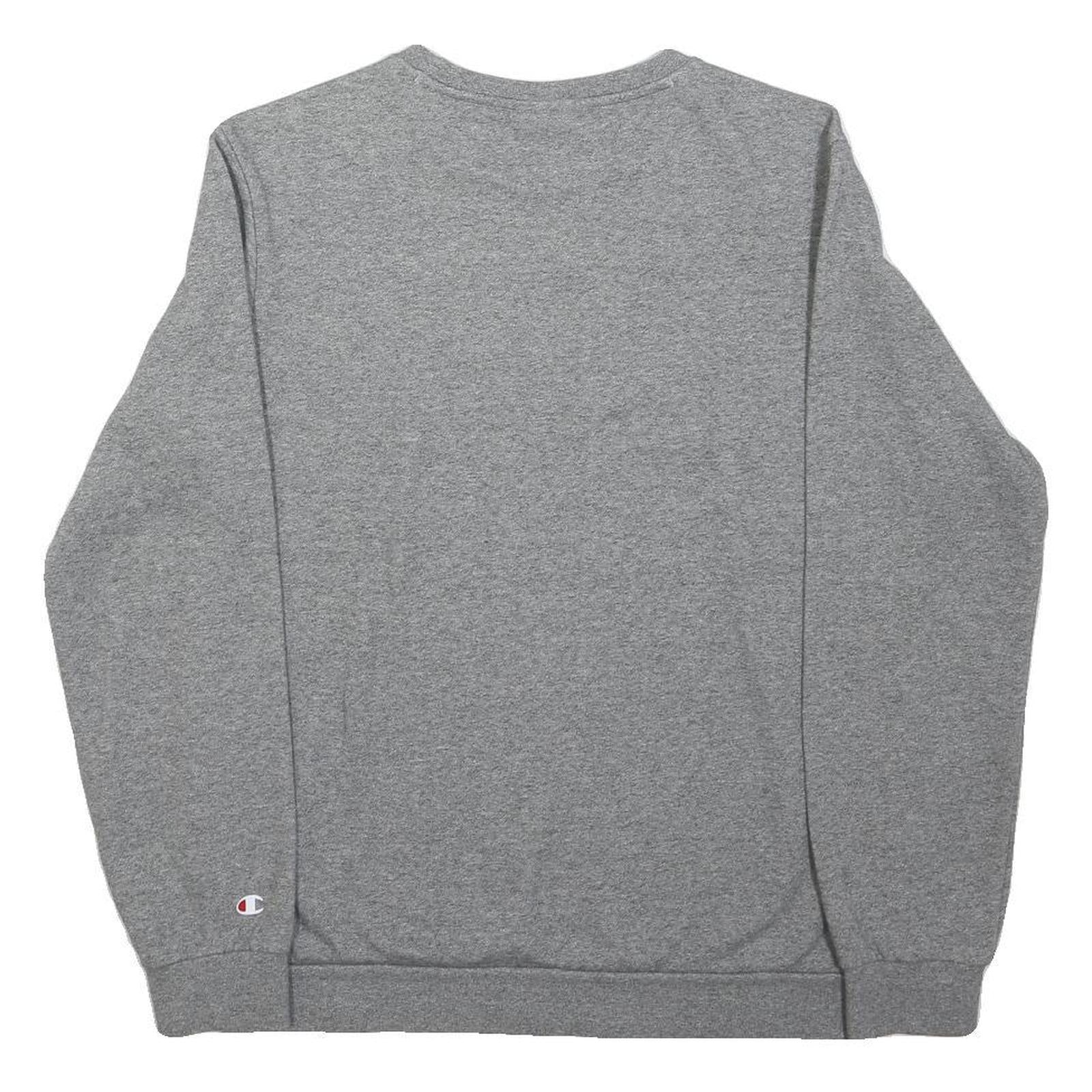 CHAMPION Boys Grey Cotton Blend Sweatshirt Crew Neck 13-14Y Classic Logo
