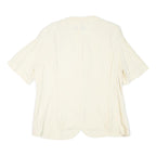 CLASSIC COLLECTION Womens Cream Button Jacket M Viscose Plain Elegant Detail