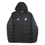 ADIDAS Mens Black Football Club Basel Jacket L Polyester Puffer Quilted Hooded