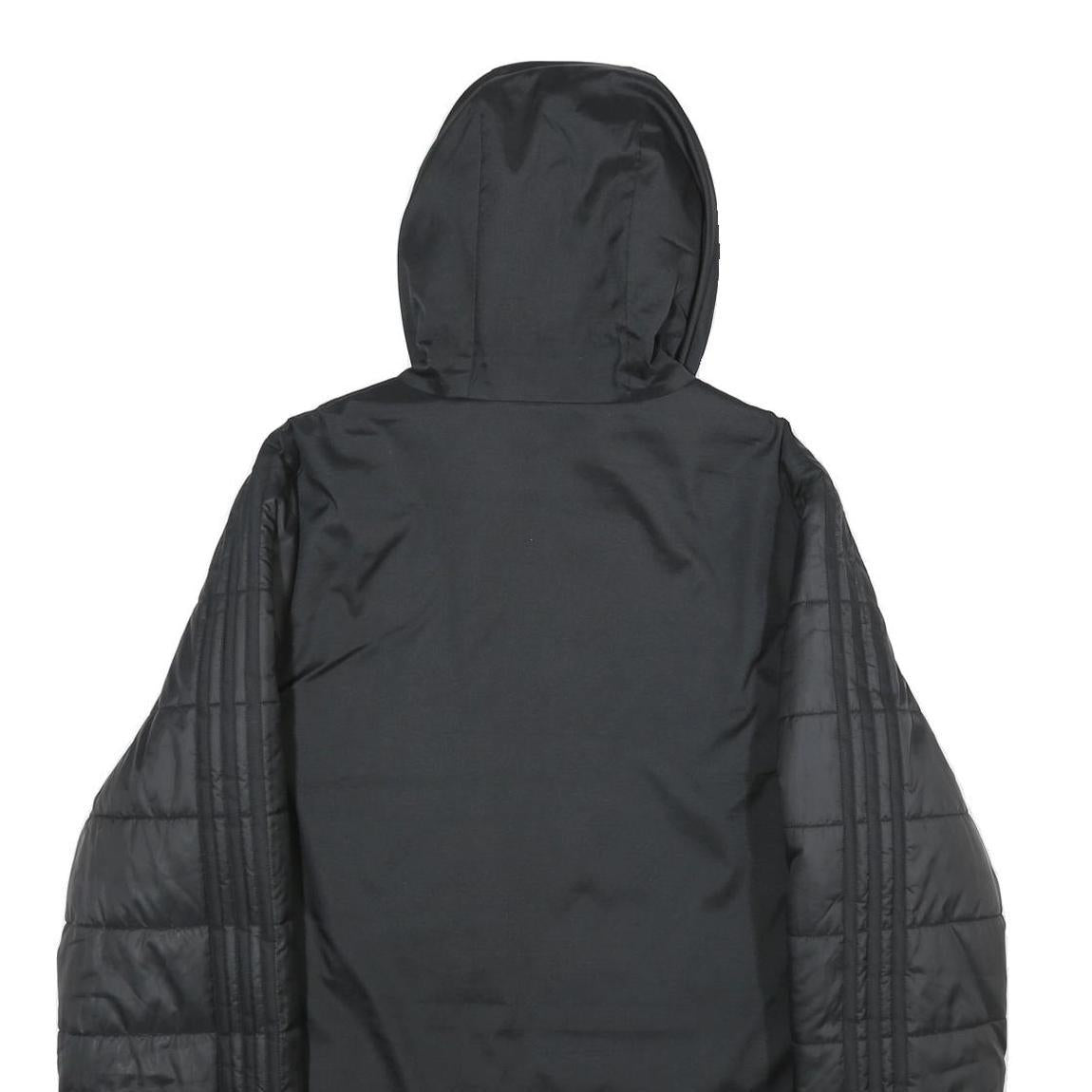 ADIDAS Mens Black Football Club Basel Jacket L Polyester Puffer Quilted Hooded