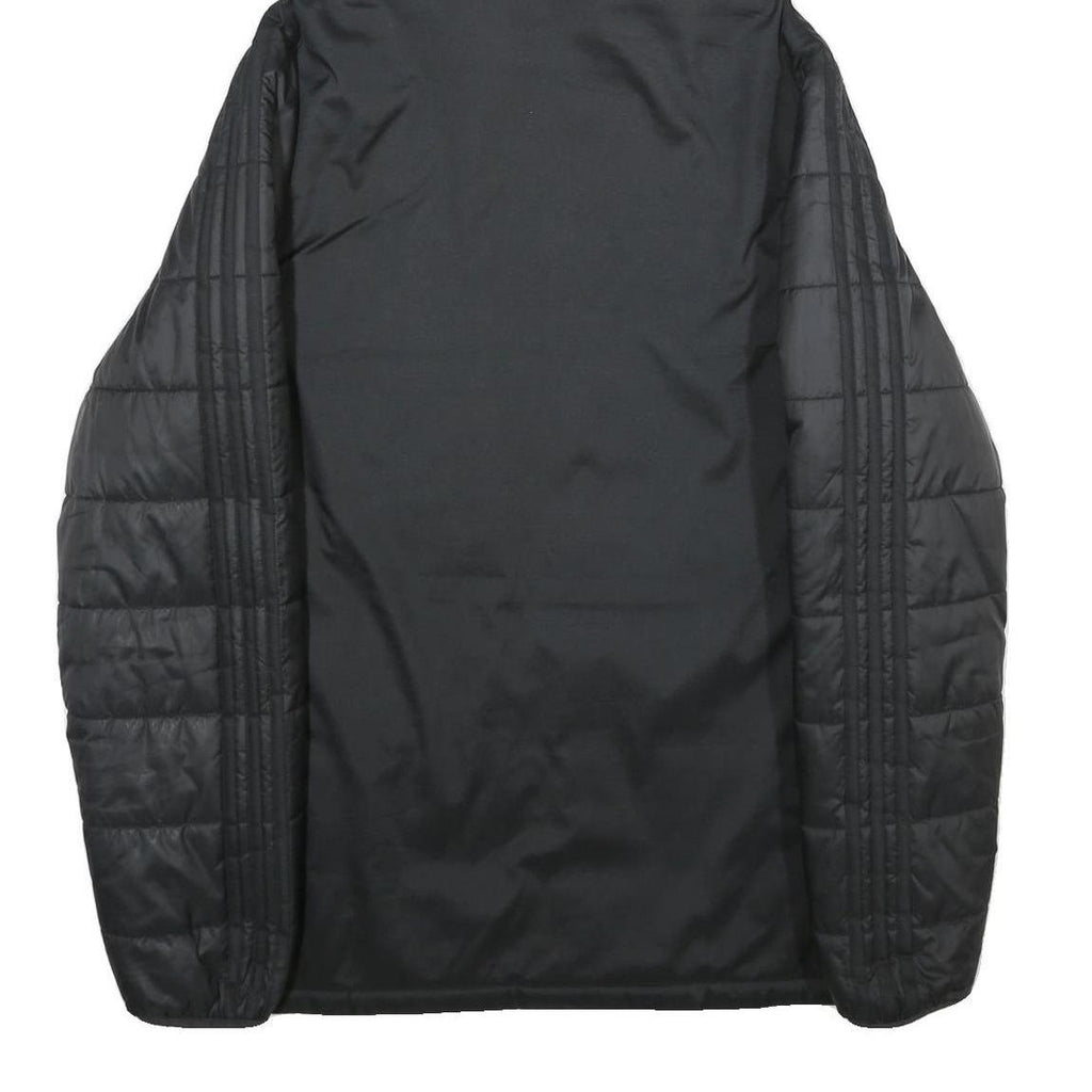 ADIDAS Mens Black Football Club Basel Jacket L Polyester Puffer Quilted Hooded