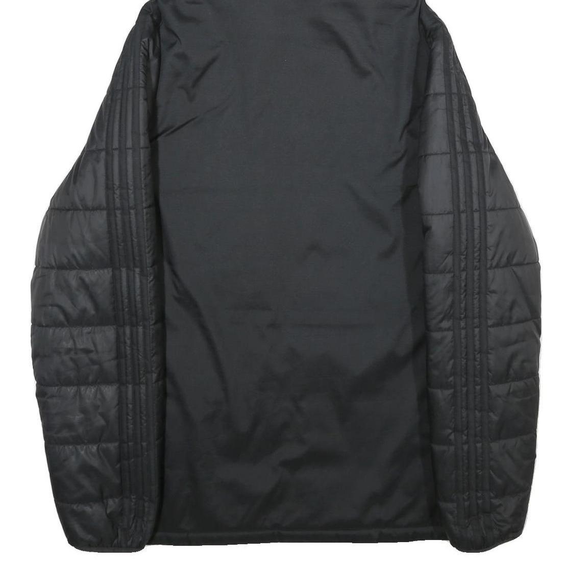 ADIDAS Mens Black Football Club Basel Jacket L Polyester Puffer Quilted Hooded