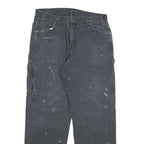 DICKIES Mens Regular Fit Straight Denim Jeans Black W34 L32 Workwear Utility