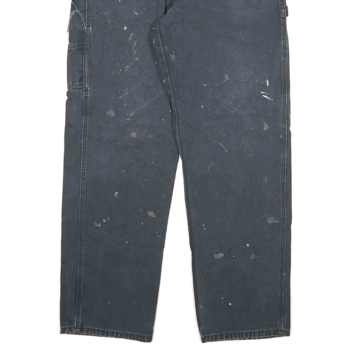 DICKIES Mens Regular Fit Straight Denim Jeans Black W34 L32 Workwear Utility