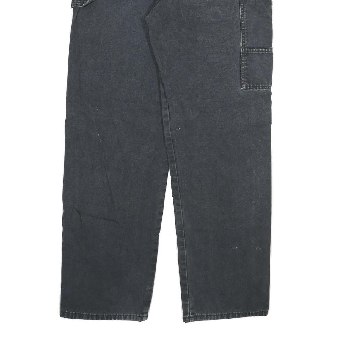 DICKIES Mens Regular Fit Straight Denim Jeans Black W34 L32 Workwear Utility