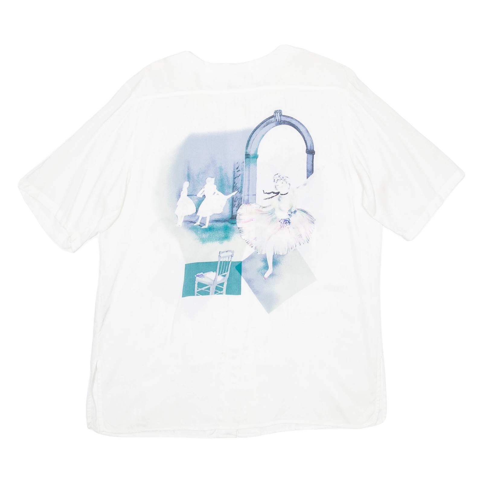 Ballerina Womens Printed Blouse White Crazy Pattern M