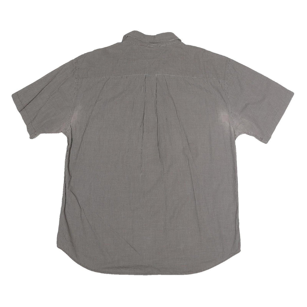 TOMMY HILFIGER Mens Black & White Check Shirt XL Short Sleeve Cotton Casual