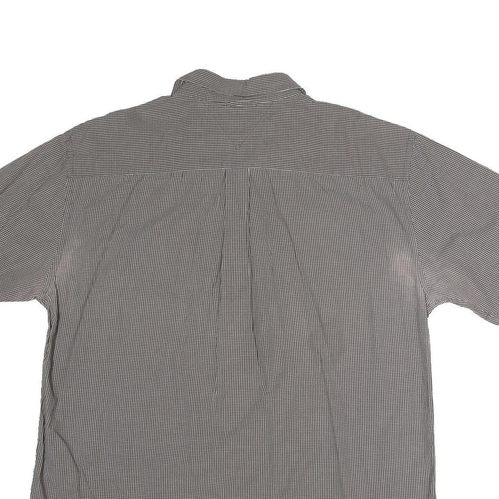 TOMMY HILFIGER Mens Black & White Check Shirt XL Short Sleeve Cotton Casual