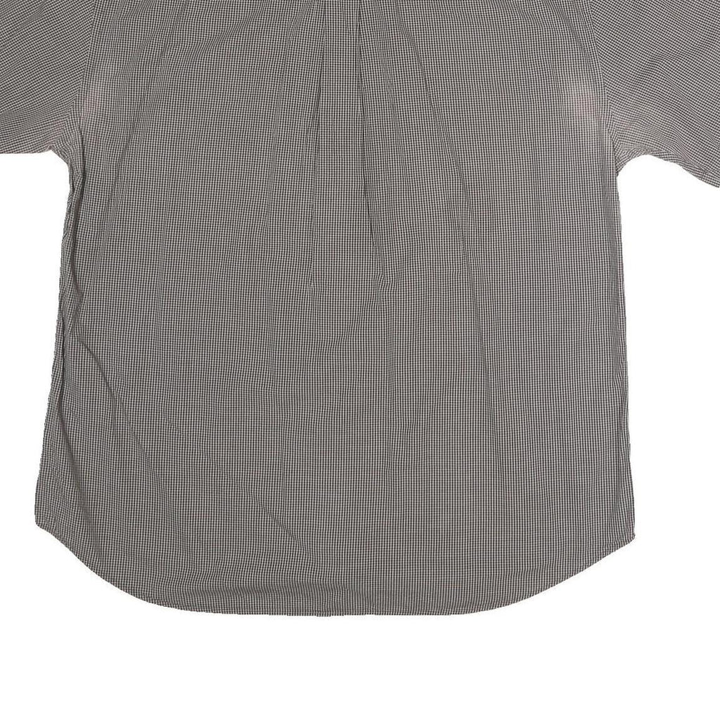 TOMMY HILFIGER Mens Black & White Check Shirt XL Short Sleeve Cotton Casual