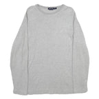 NAUTICA Mens Grey Plain Cotton Jumper Crew Neck Basic Knit M Casual Lightweight