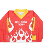 OCHSNER HOCKEY Boys Red & Yellow PostFinance Trophy Long Sleeve V-Neck Jersey L