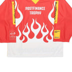 OCHSNER HOCKEY Boys Red & Yellow PostFinance Trophy Long Sleeve V-Neck Jersey L