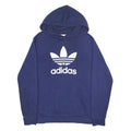 ADIDAS Womens Blue Hoodie M Cotton Blend Pullover Sweatshirt Casual