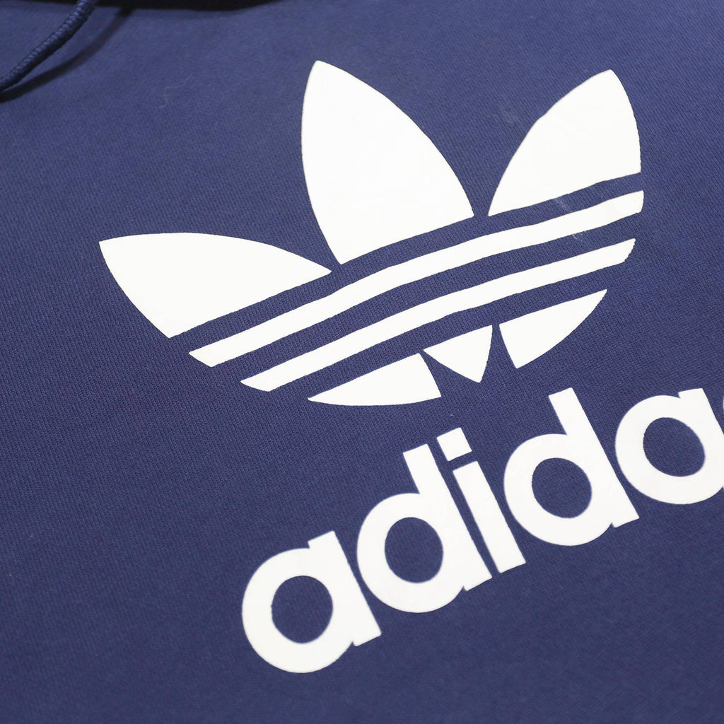 ADIDAS Womens Blue Hoodie M Cotton Blend Pullover Sweatshirt Casual