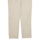 TOMMY HILFIGER Mens Cotton Beige Regular Straight Trousers W36 L31 Classic Zip
