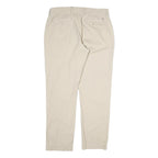 TOMMY HILFIGER Mens Cotton Beige Regular Straight Trousers W36 L31 Classic Zip