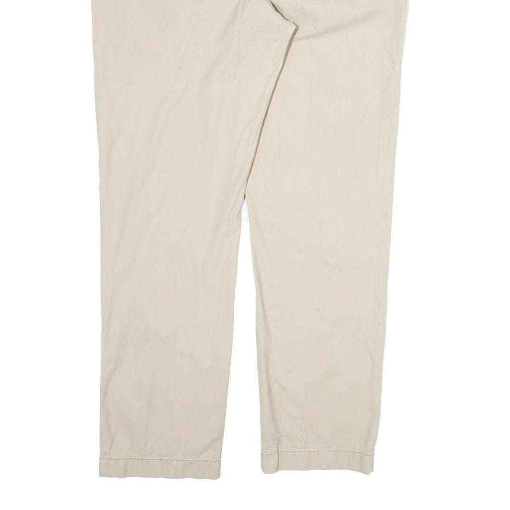 TOMMY HILFIGER Mens Cotton Beige Regular Straight Trousers W36 L31 Classic Zip
