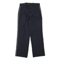 Mens Wool Blend Navy Trousers Regular Fit Straight Leg W25 L25 Zip Closure