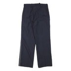 Mens Wool Blend Navy Trousers Regular Fit Straight Leg W25 L25 Zip Closure