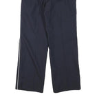 Mens Wool Blend Navy Trousers Regular Fit Straight Leg W25 L25 Zip Closure