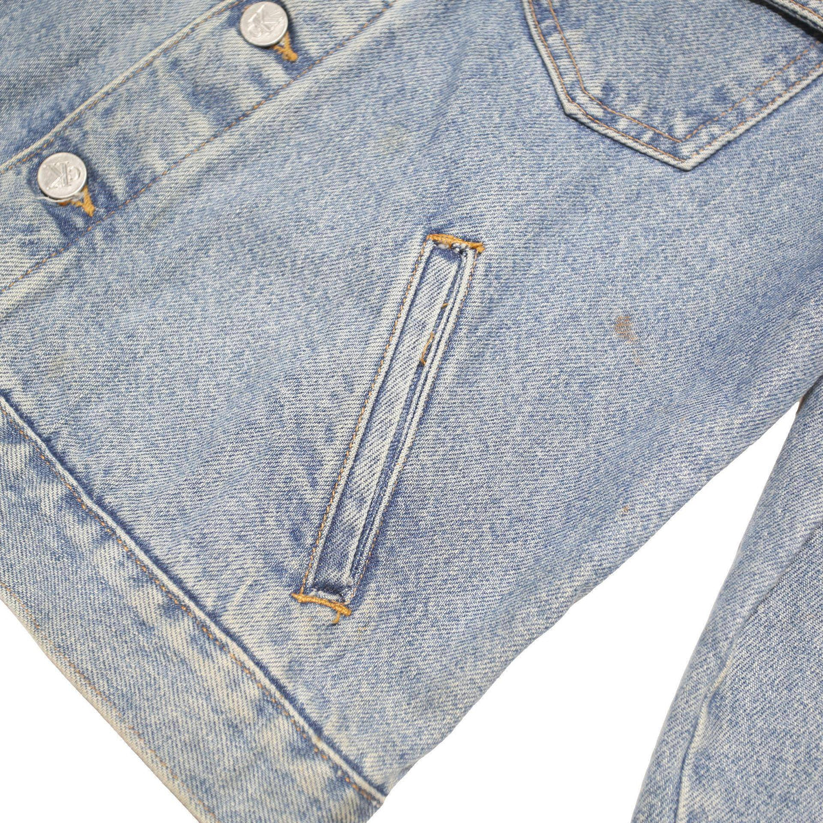CALVIN KLEIN JEANS Girls Blue Denim Jacket L Cotton Blend Button Fastening