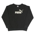 PUMA Womens Black Cotton Blend Crew Neck UK 12 Sweatshirt Logo Patch