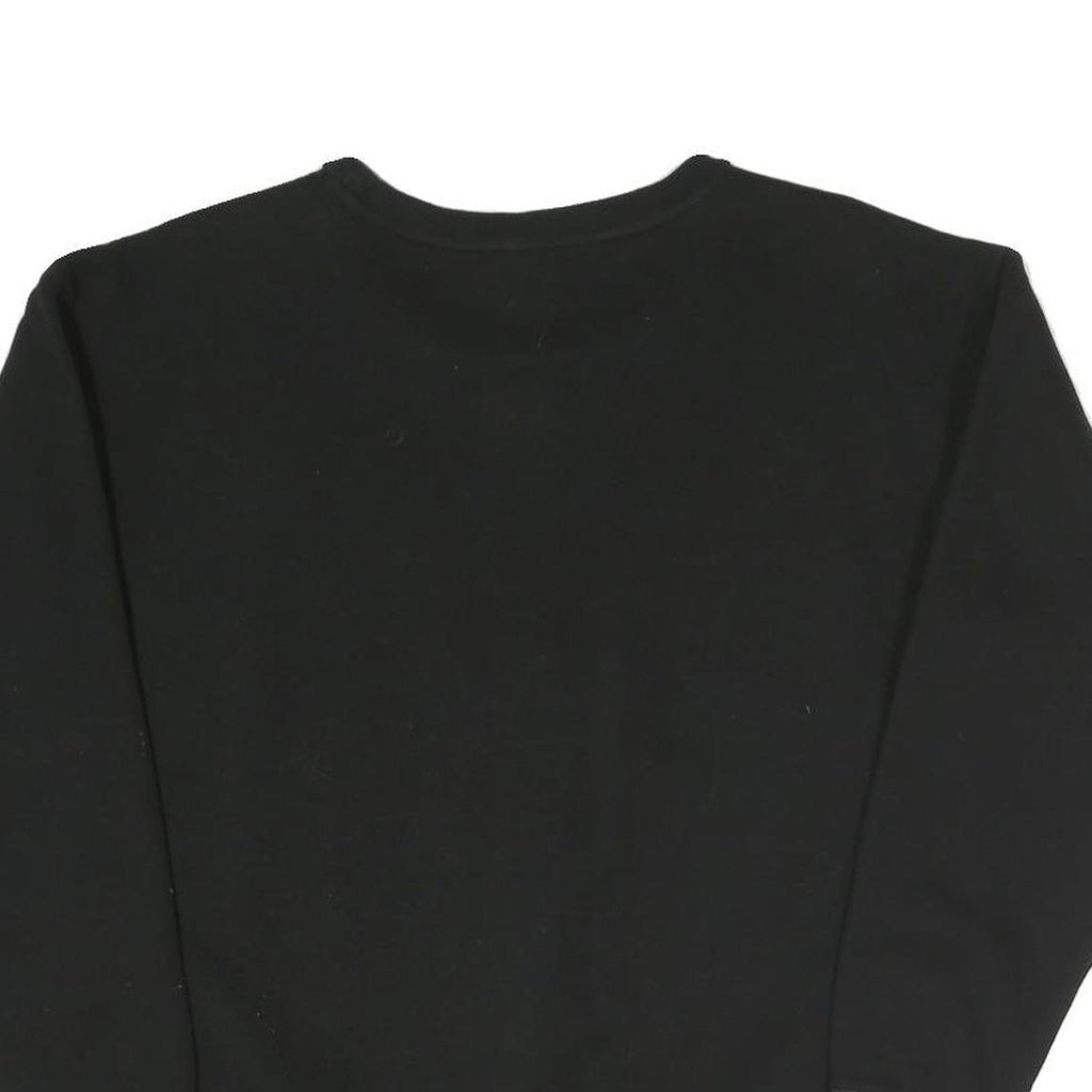 PUMA Womens Black Cotton Blend Crew Neck UK 12 Sweatshirt Logo Patch