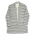 Womens Black & White Striped Jacket S Polyester Blend Woven Relaxed Fit Open