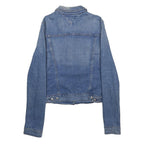 TOMMY HILFIGER Womens Blue Denim Jacket S Cotton Blend Button Casual Classic